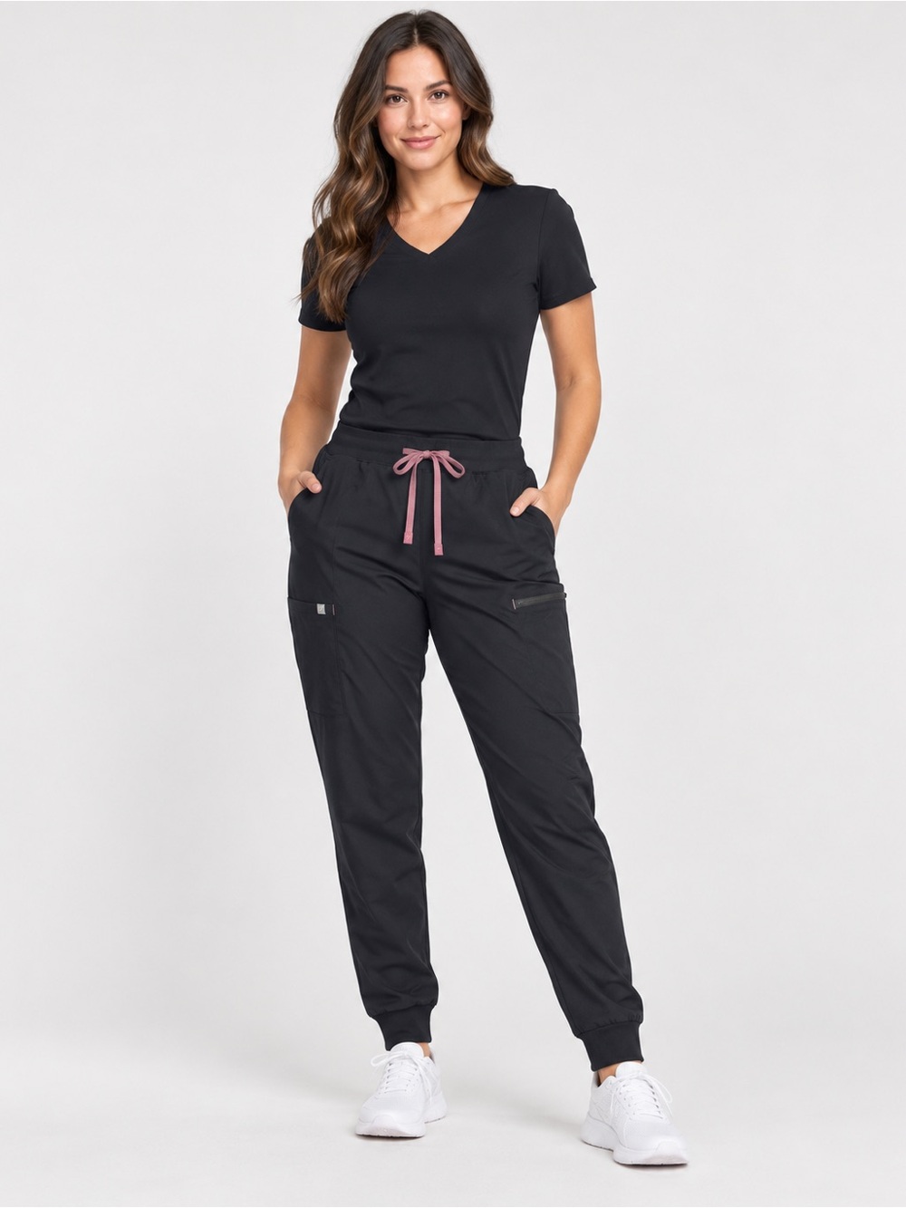 Fabletics Scrub Jogger Pants Women's XL Black Cargo Drawstring Medical Uniform